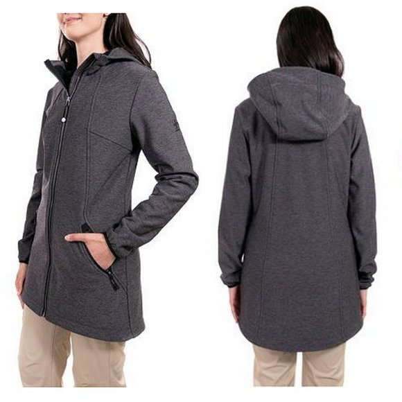 MID LENGTH SOFTSHELL HOODED JACKET - Picture 1 of 7